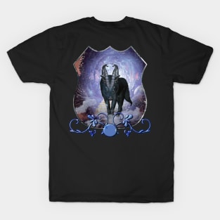 Awesome wolf in the dark night T-Shirt